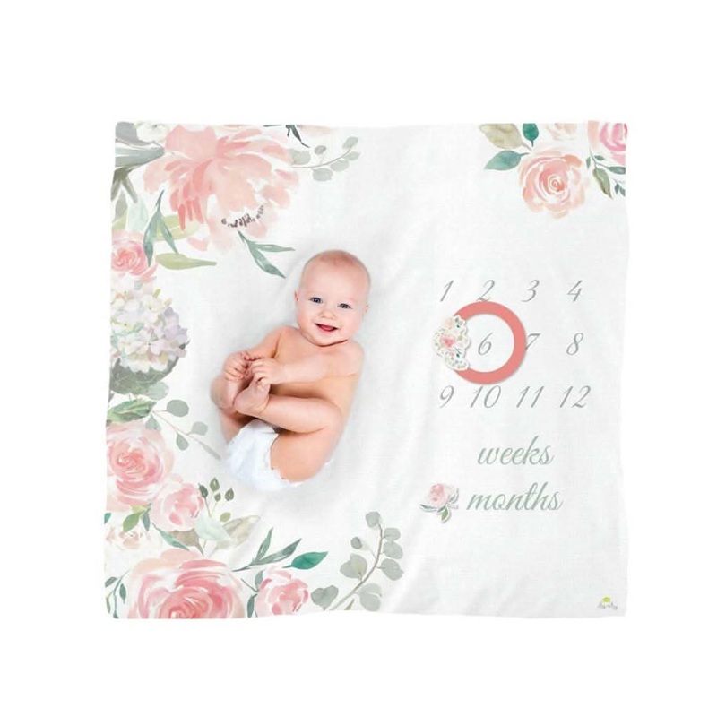 Itzy Ritzy Muslin Milestone Blanket Set Floral