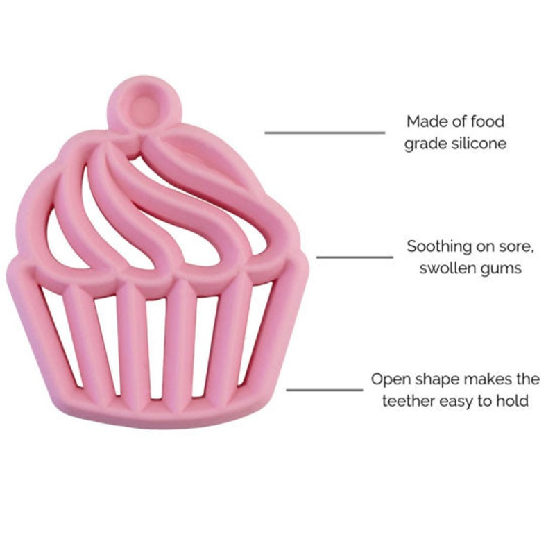 Itzy Ritzy Silicone Baby Teether – Cupcake