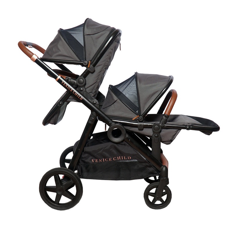Venice Child Maverick Single to Double Stroller with 2nd Toddler Seat Twilight