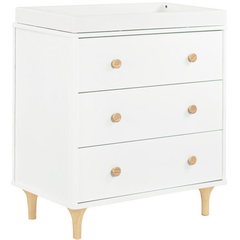 Babyletto Lolly 3-Drawer Changer Dresser with Removable Changing Tray White / Natural