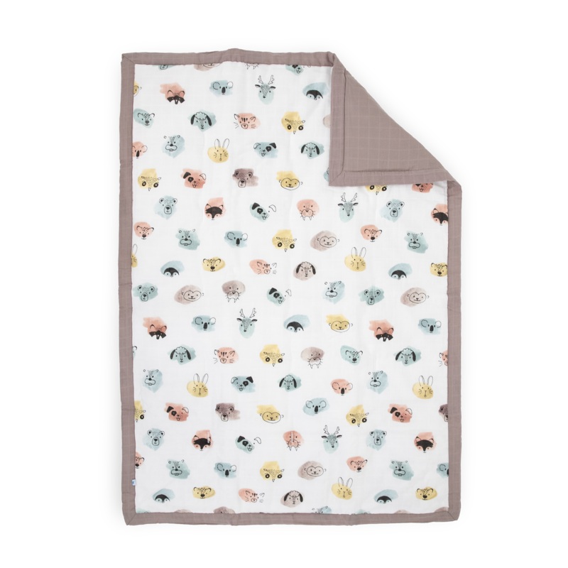Cotton Muslin Toddler Comforter – Watercolor Critters Watercolor Critters