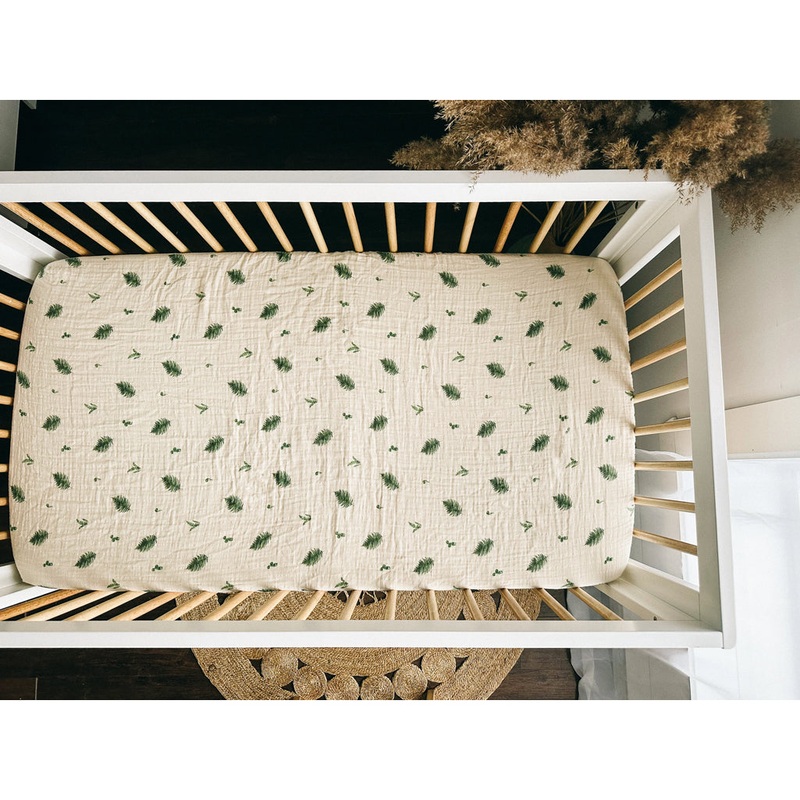 Organic Cotton Mulsin Fitted Crib Sheets Blueberry