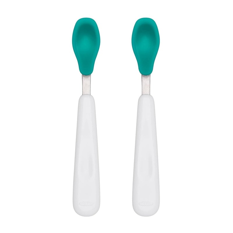 OXO TOT Feeding Spoon Set with Soft Silicone Teal