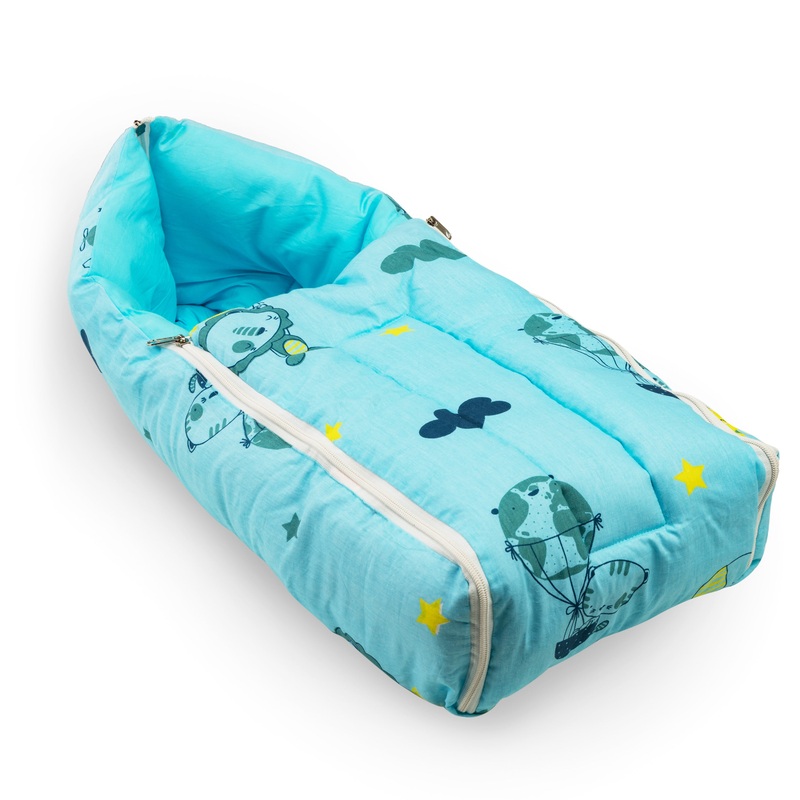 3 in 1 Baby Bed, Sleeping Bag & Carry Nest – Blue Pilot Print