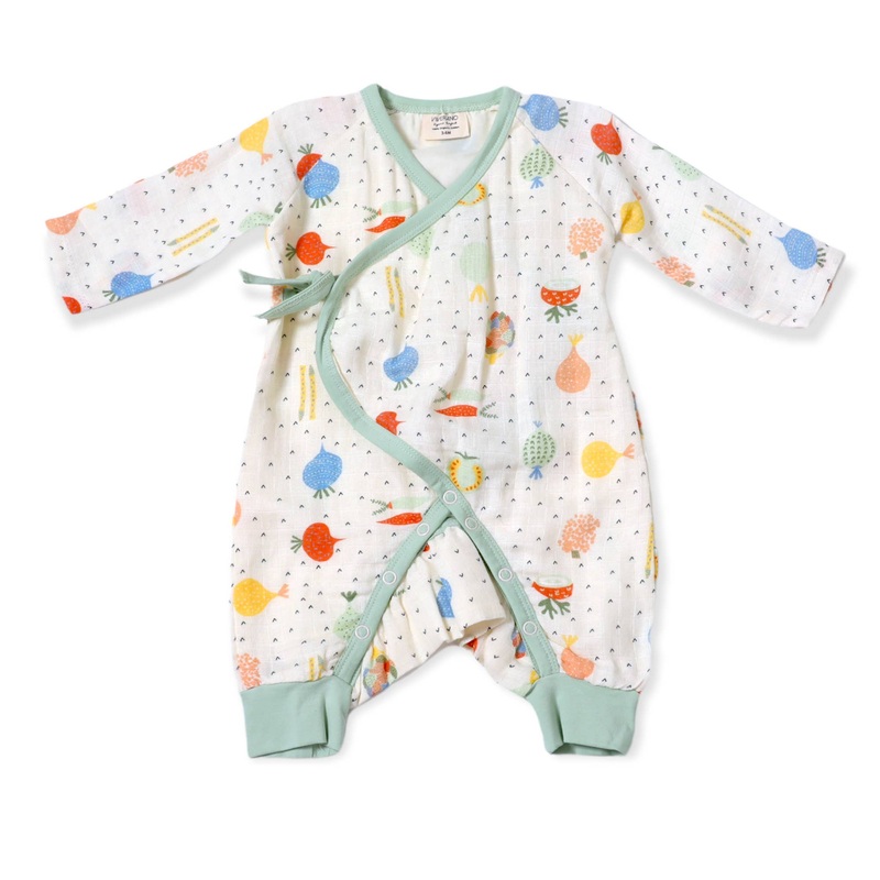 Veggie Baby Kimono Romper (Organic Muslin) 0-3M Natural
