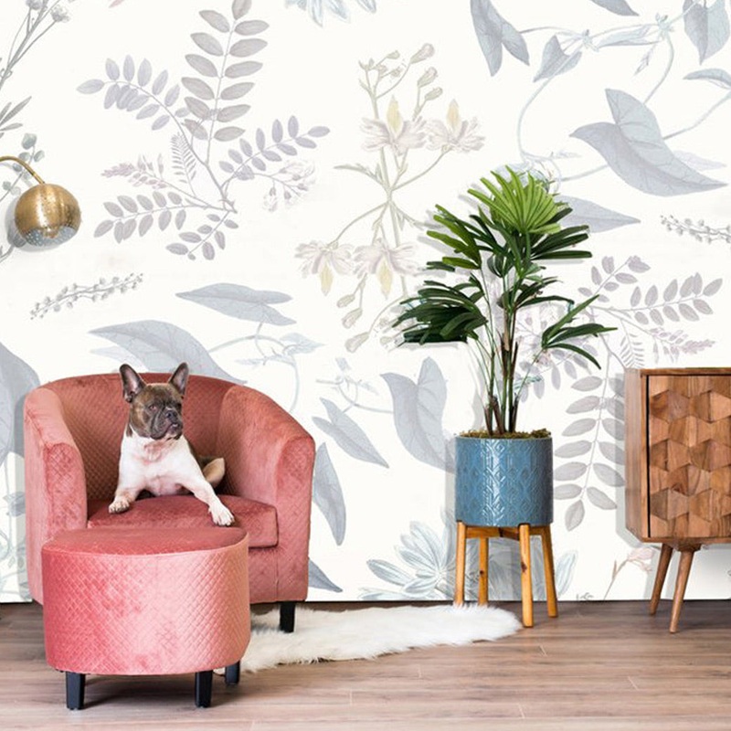 Breezy Botanical Mural Traditional Wallpaper