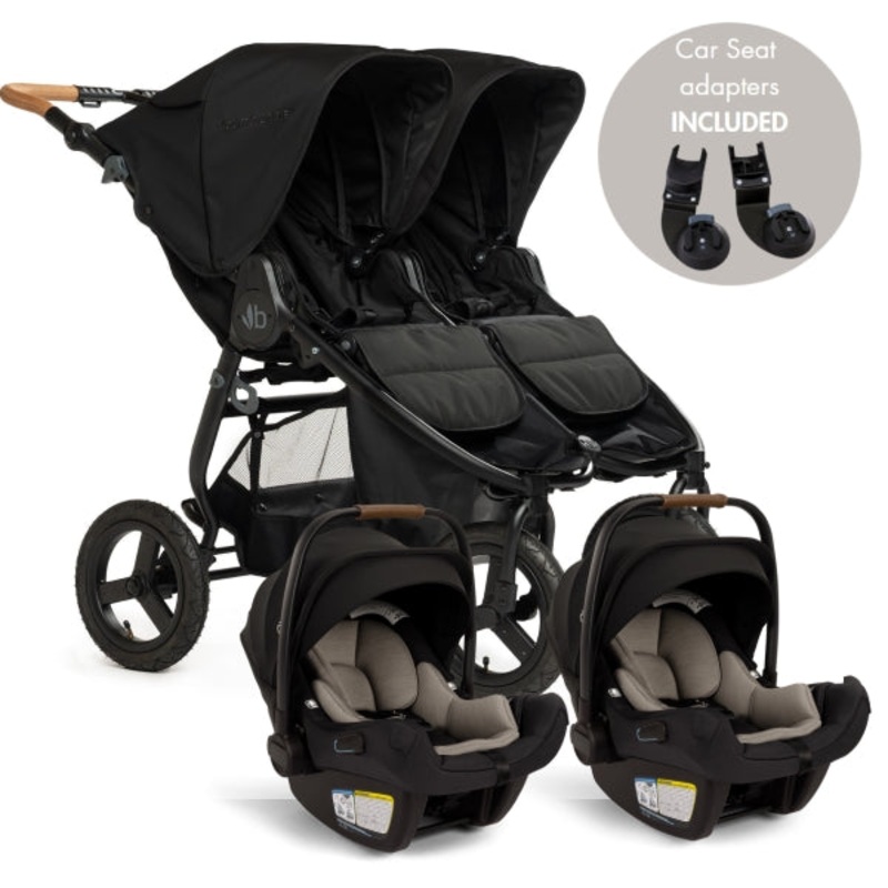Bumbleride Indie Twin + Two Pipa Aire Travel System Dusk/Caviar