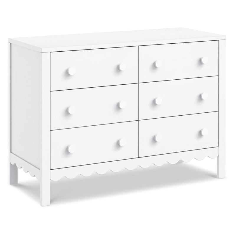 Sammy Scallop 6-Drawer Dresser White
