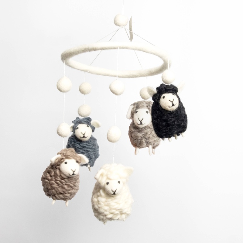 Baby Mobile – Natural Sheep – Nursery Decor