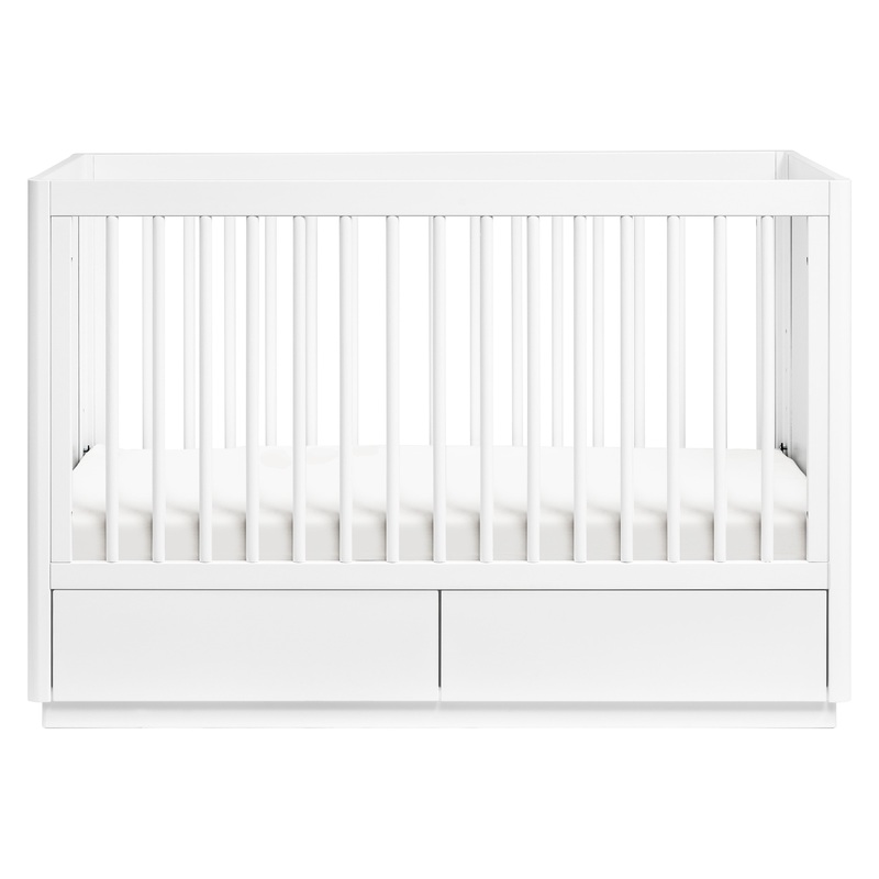 Babyletto Bento 3-in-1 Convertible Storage Crib with Toddler Bed Conversion Kit White