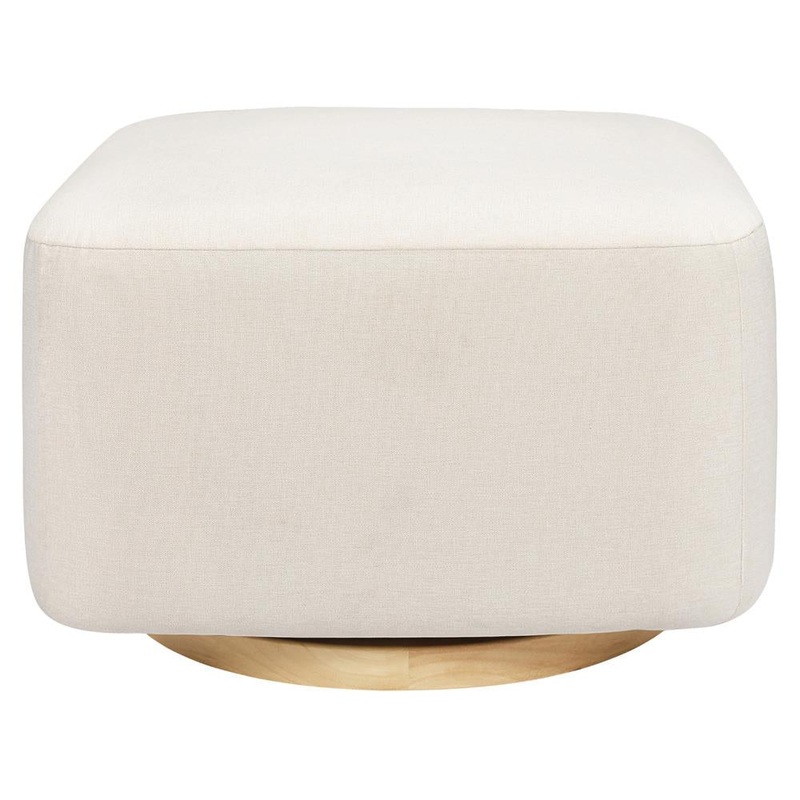 Babyletto Kiwi Classic Eco-Performance Nursery Gliding Ottoman w/wood Base Eco Grey w/wood base