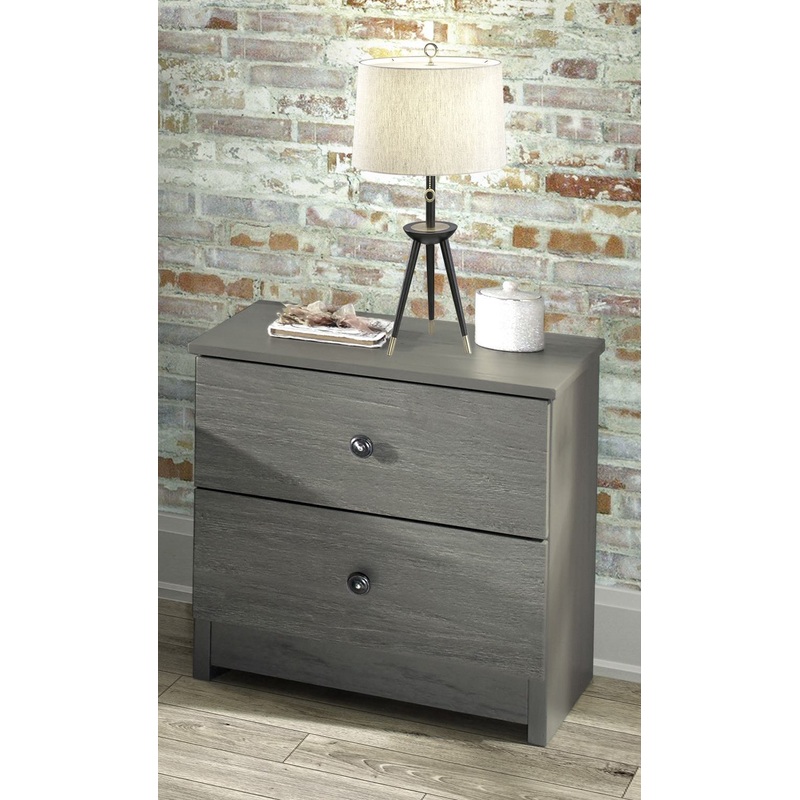 Innovations 2-Drawer Nightstand Gray Textured