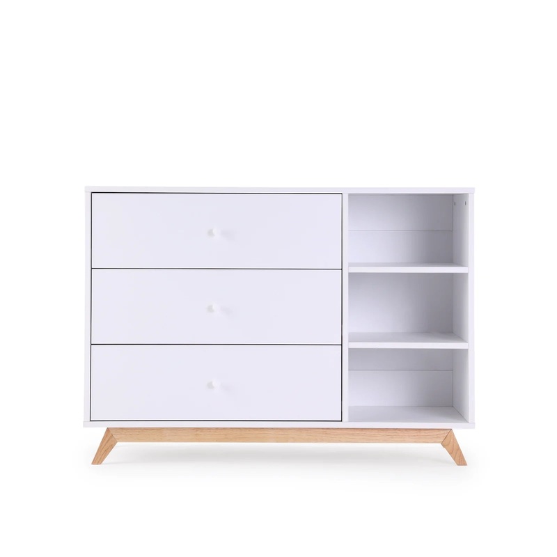 Central Park 2.0 3-drawer Dresser White / Natural