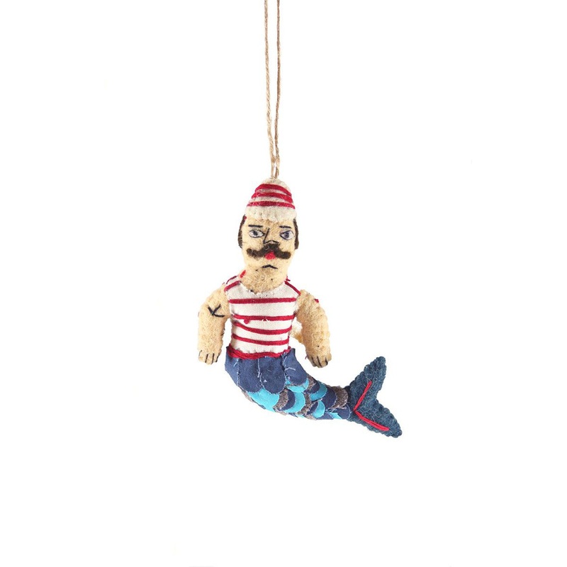 FELT MERMAN Christmas Ornament