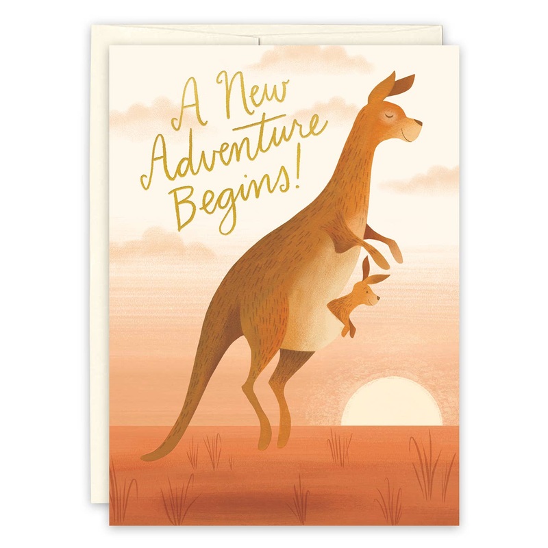 A New Adventure Begins Kangaroo Baby Card