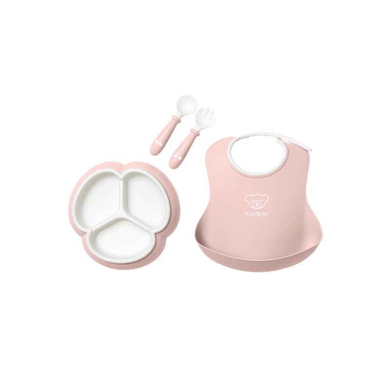 BabyBjrn Mealtime Set, 4 pcs Powder Pink