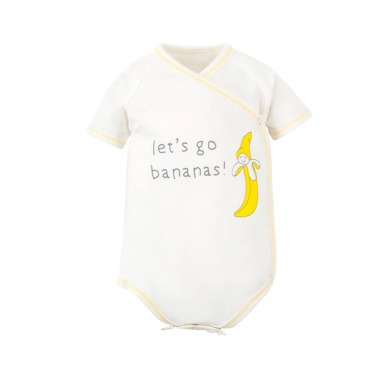 Organic Baby Let’s Go Bananas SS Side Snap Bodysuit Newborn