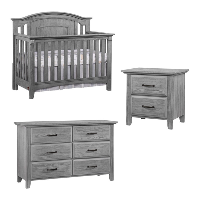 Oxford Willowbrook 3 Piece Nursery Set in Graphite Gray