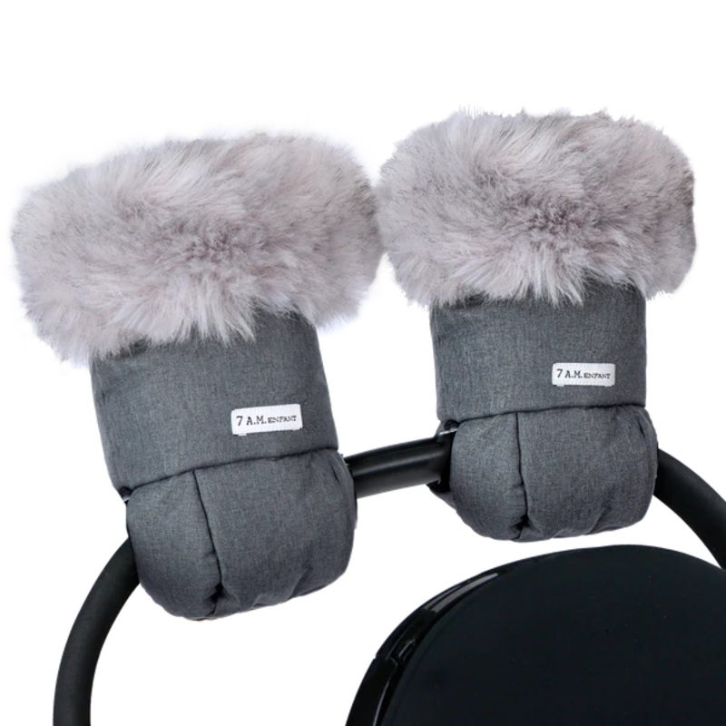 7AM Enfant Warmmuffs – Tundra Heather Grey Dark – Arctic Faux Fur