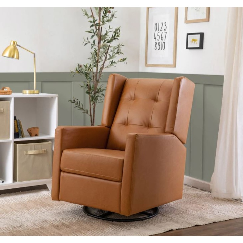 Davinci Maddox Recliner and Swivel Glider in Vegan Leather