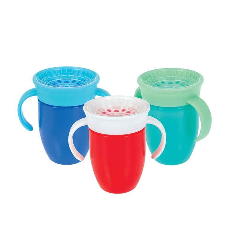 360 Wonder Cup with Handles (3 Pack – 5 oz) | Blue/Red/Aqua