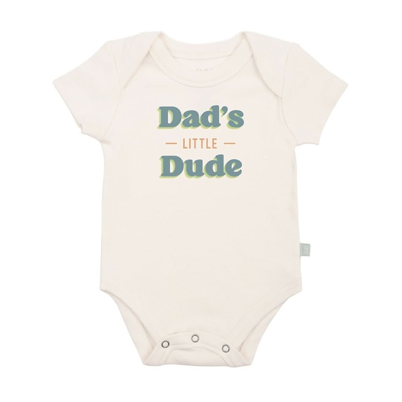 Finn & Emma Short Sleeve Graphic Bodysuit, Dad’s Little Dude 0-3 Months