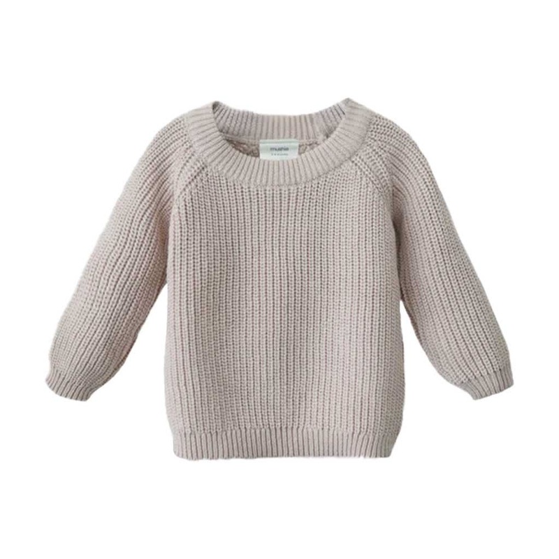 Mushie Chunky Knit Sweater Blush 3-6 Months