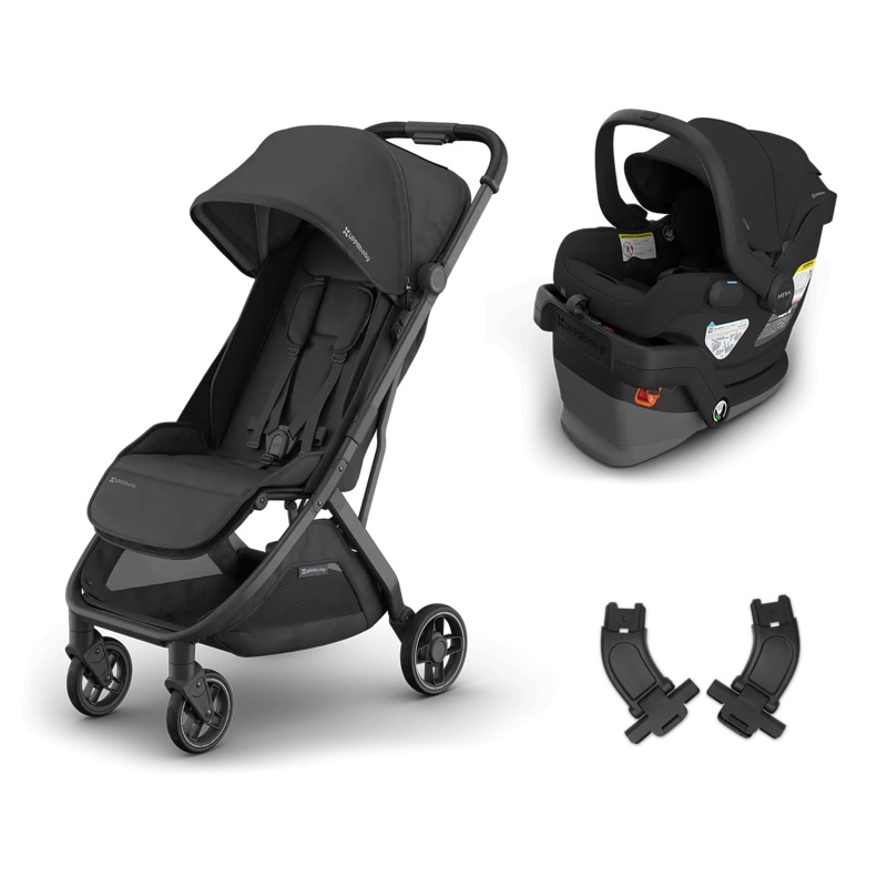 UPPAbaby Minu V3 + Mesa V3 Travel System Callum – Stone Blue | Carbon Frame | Sand Leather