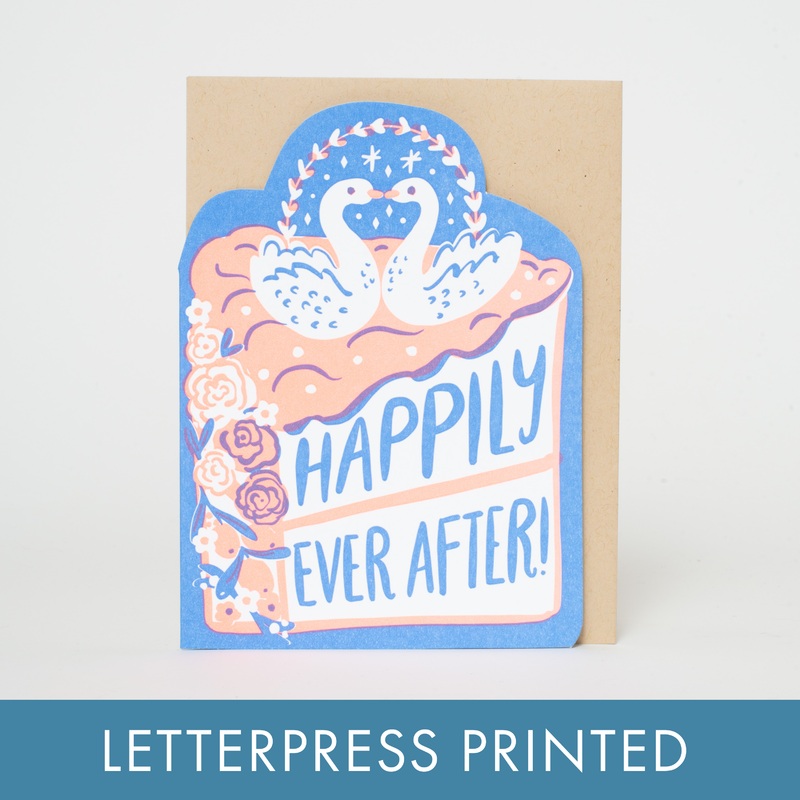 Wedding Congrats Die-cut Letterpress Greeting Card by Hello!Lucky paper tab