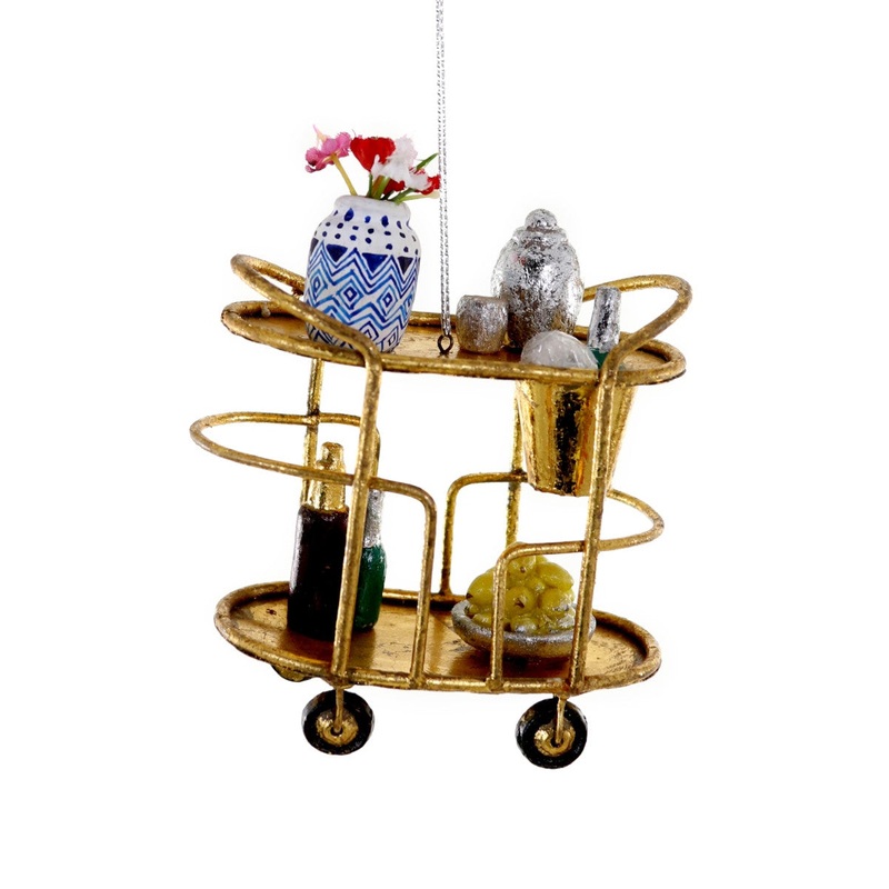 GLAM BAR CART Christmas Ornament