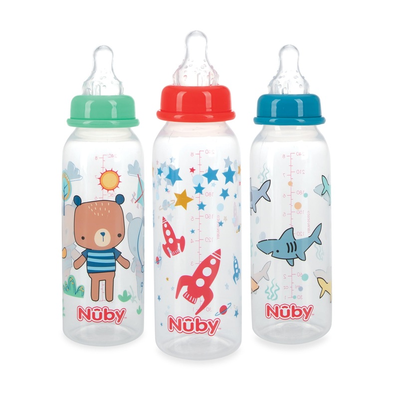 Non-Drip Standard Neck Bottle (3 Pack) Green & Red & Blue