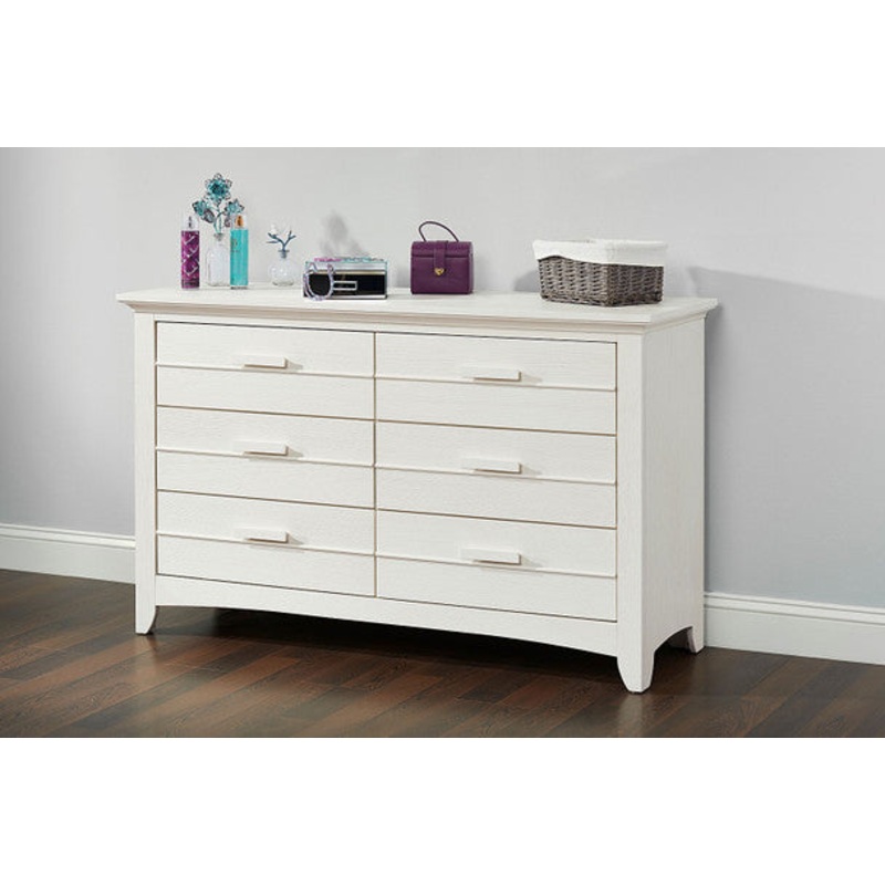 Oxford Crestwood Collection 6 Drawer Dresser in Oyster White