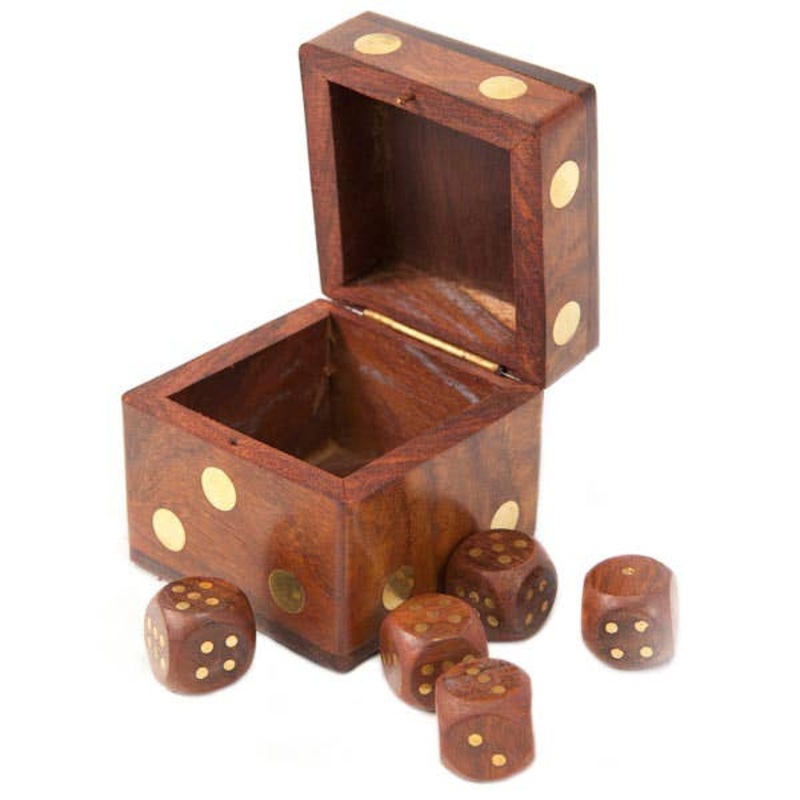5 Dice Box Set –  Handcrafted Wood