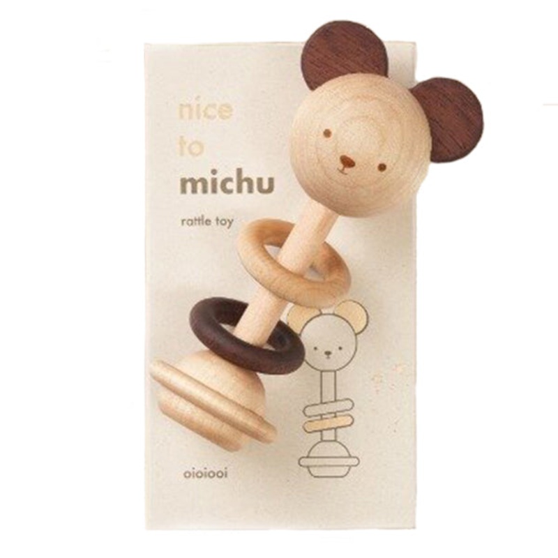 ‘Nice to Michu’ Wooden Rattle