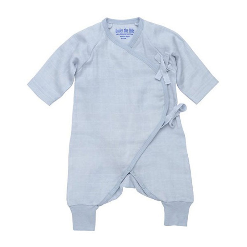 Under The Nile Muslin Side Tie Kimono – Ice Blue 0-3 Months