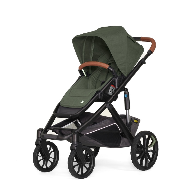Veer Switch&Roll Luxe – Single to Double Stroller Bundle with Leather Kit Green Jasper