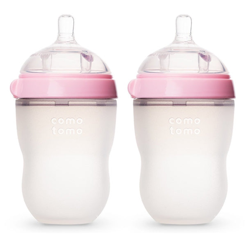 Comotomo Natural Feel Baby Bottle – 8 oz  (2 Pack) Pink