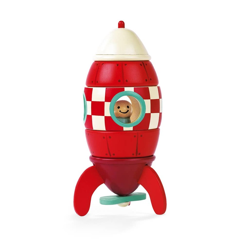Wooden Magnetic Rocket
