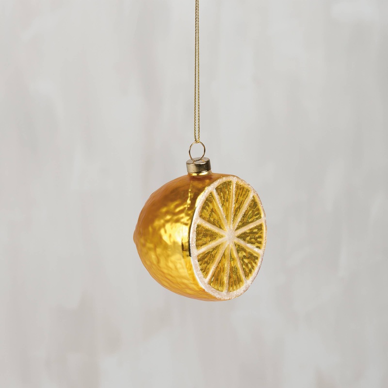 Glass Lemon Half Ornament