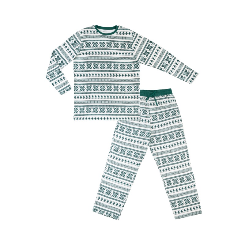 Men’s Adult Bamboo Pajamas – Fair Isle Forest Fair Isle Forest Small