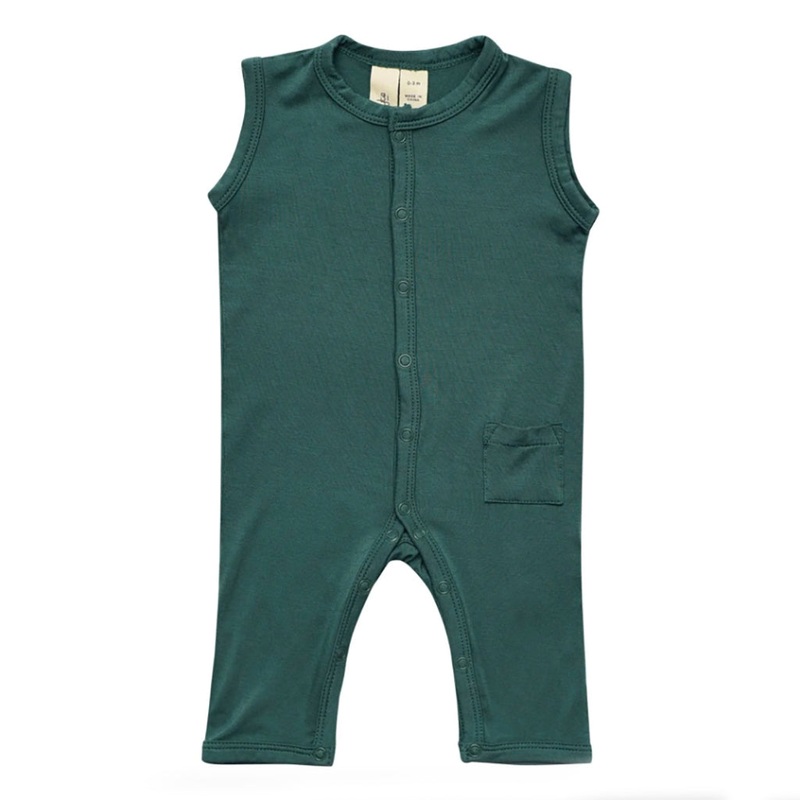 Sleeveless Romper 0-3 Months Emerald