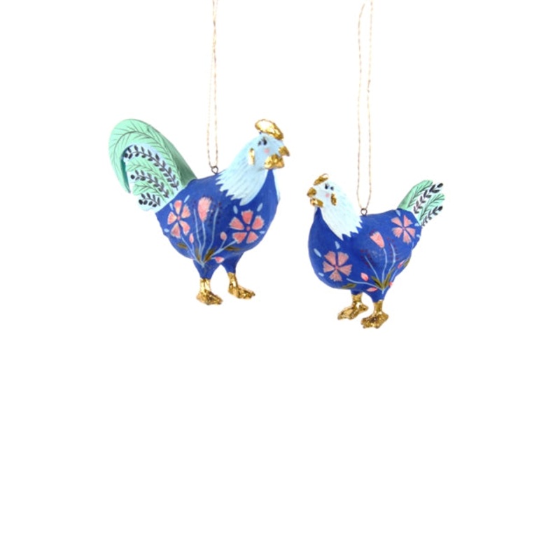 FOLK CHICKEN Christmas Ornament