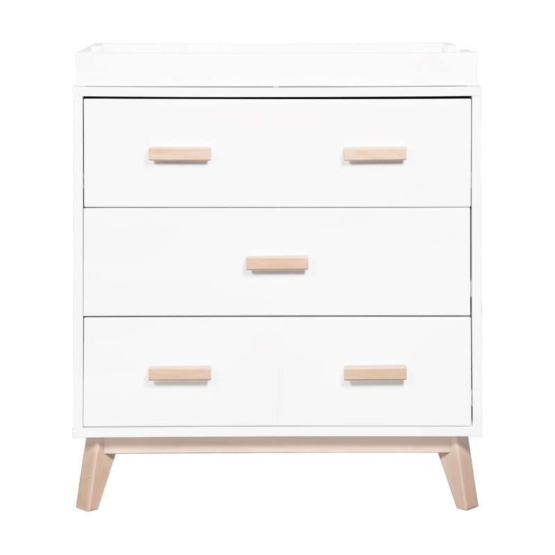 Babyletto Scoot 3-Drawer Changer Dresser White/Walnut