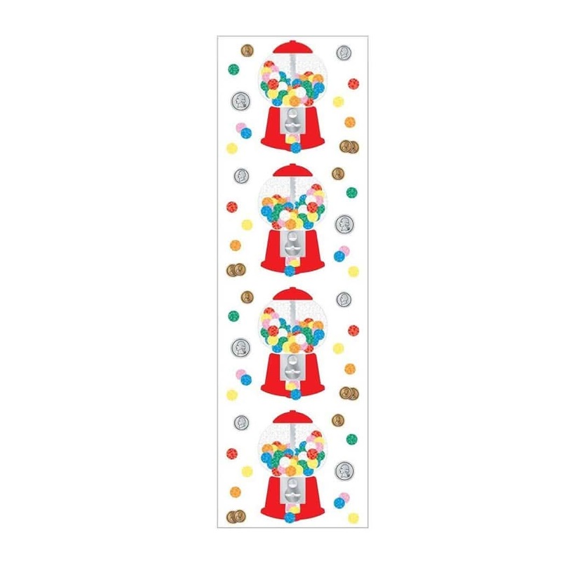 Mrs. Grossman’s Strip of Sparkle Gumball Machine Stickers