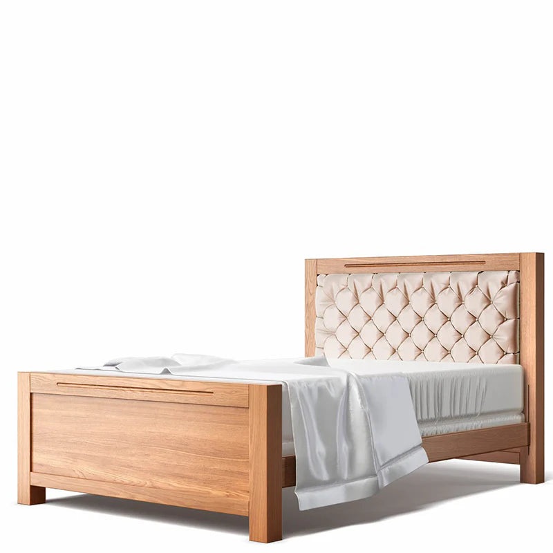 Romina Ventianni Full Bed (Tufted Headboard) Albero Puro Beige Linen