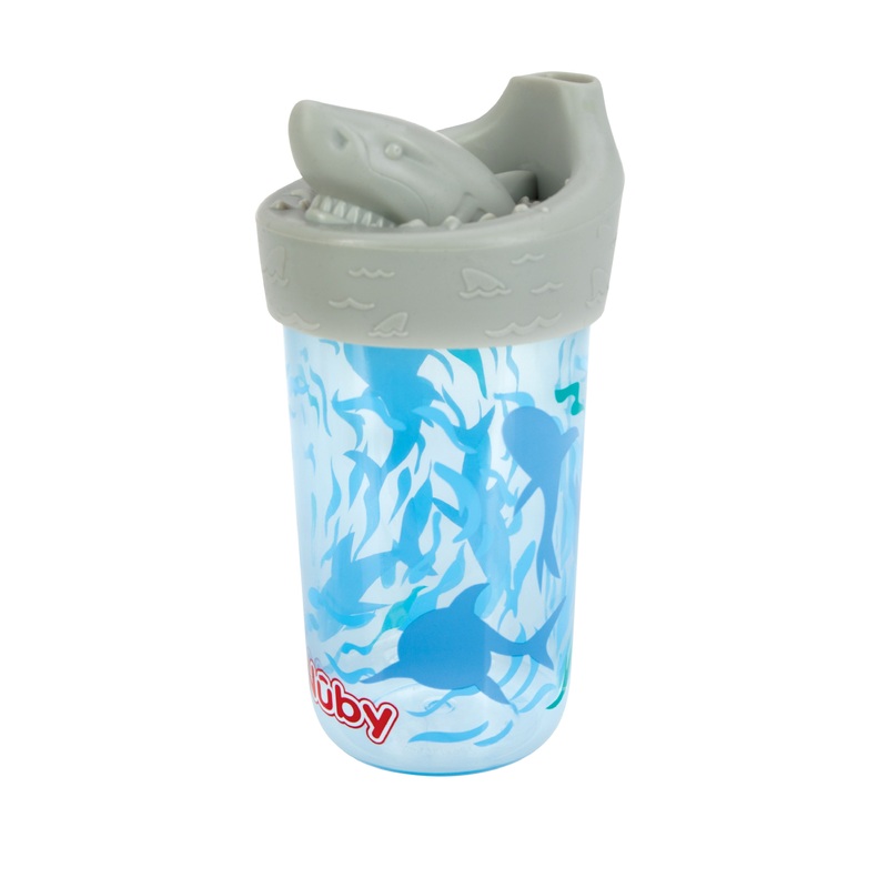 3D Character Soft Spout Sippy Cup | Grey Shark