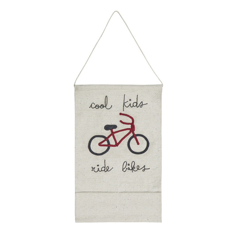 Cool Kids Ride Bikes Wall Pocket Hanger