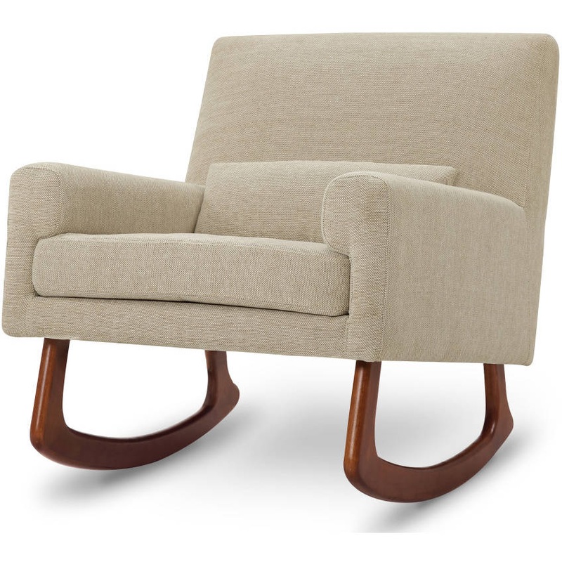 Nursery Works Sleepytime Rocker Oatmeal Linen Light Wood