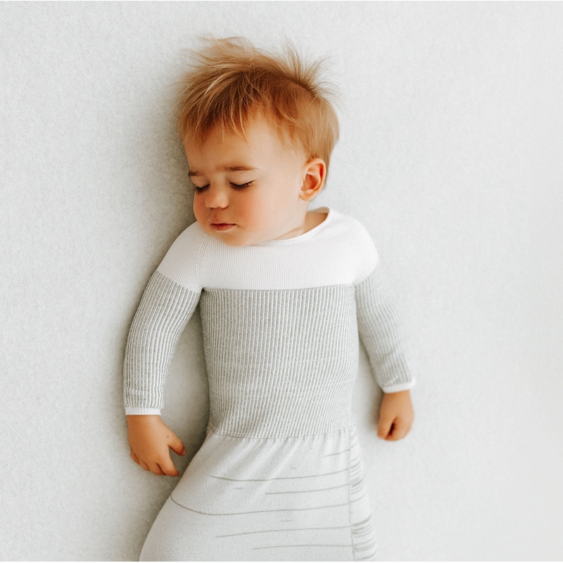 Swaddelini Grey Arms Out Long Sleeve Sleep Sack Arms Out Long Sleeve Small (12lbs – 18lbs)