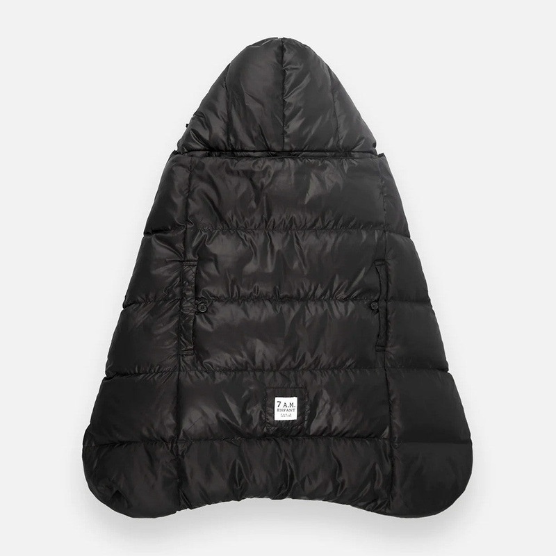 7AM Enfant K-Poncho in Black Plush Heavyweight